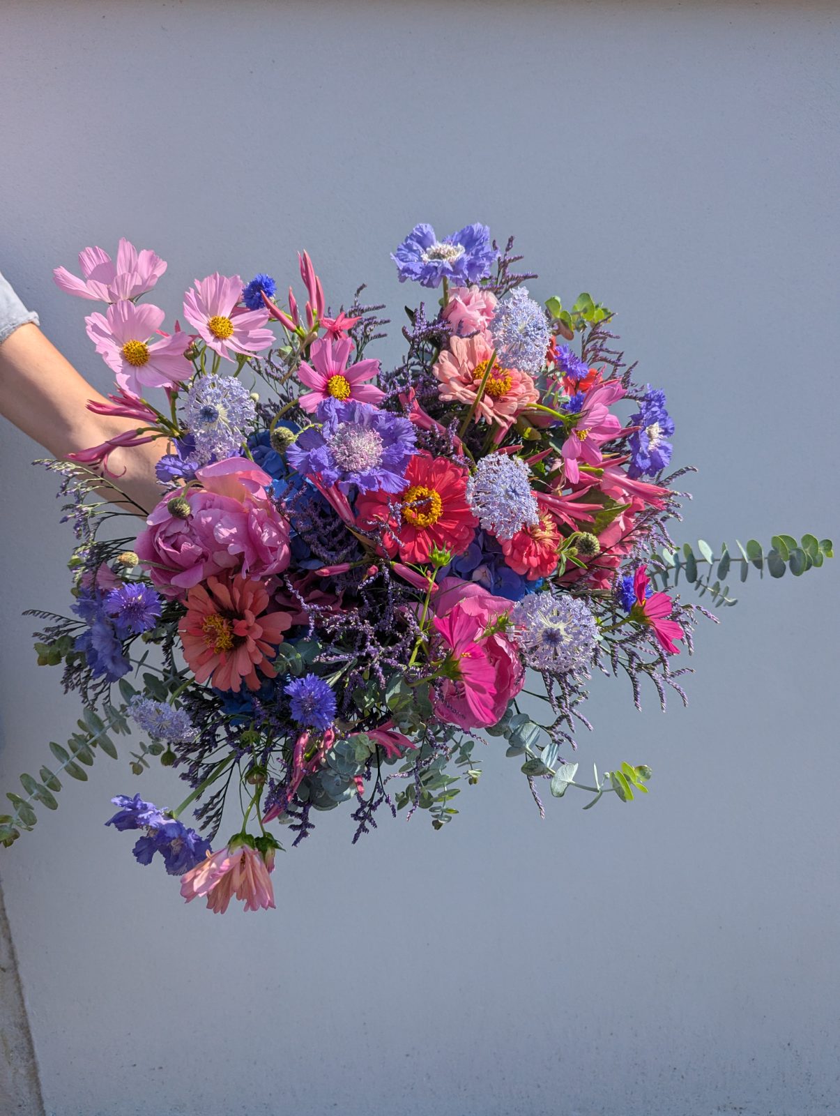 Bouquet pastel, détail - La Lunaire fleuriste Boucau