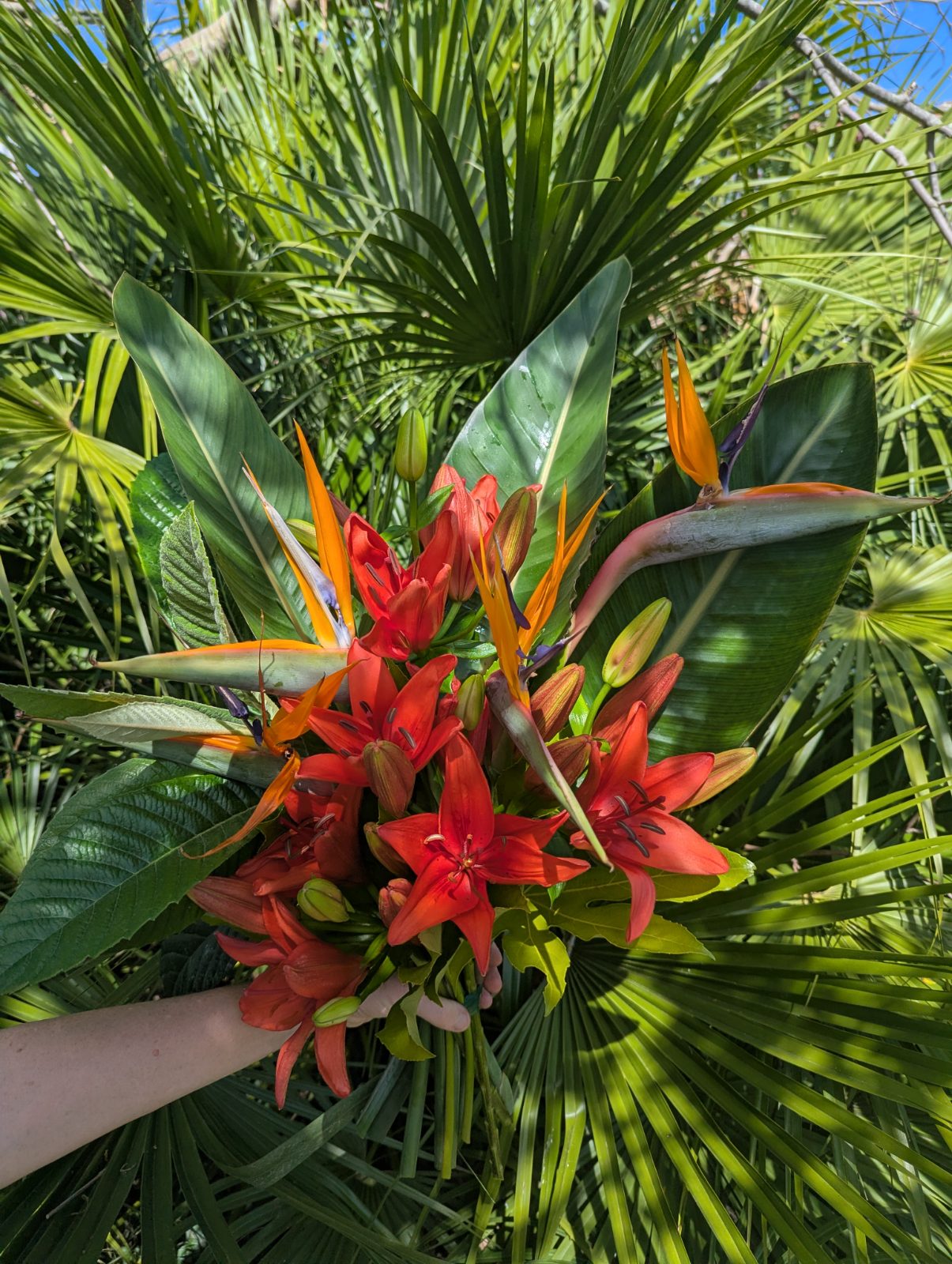 Bouquet exotique, détail - La Lunaire fleuriste Boucau